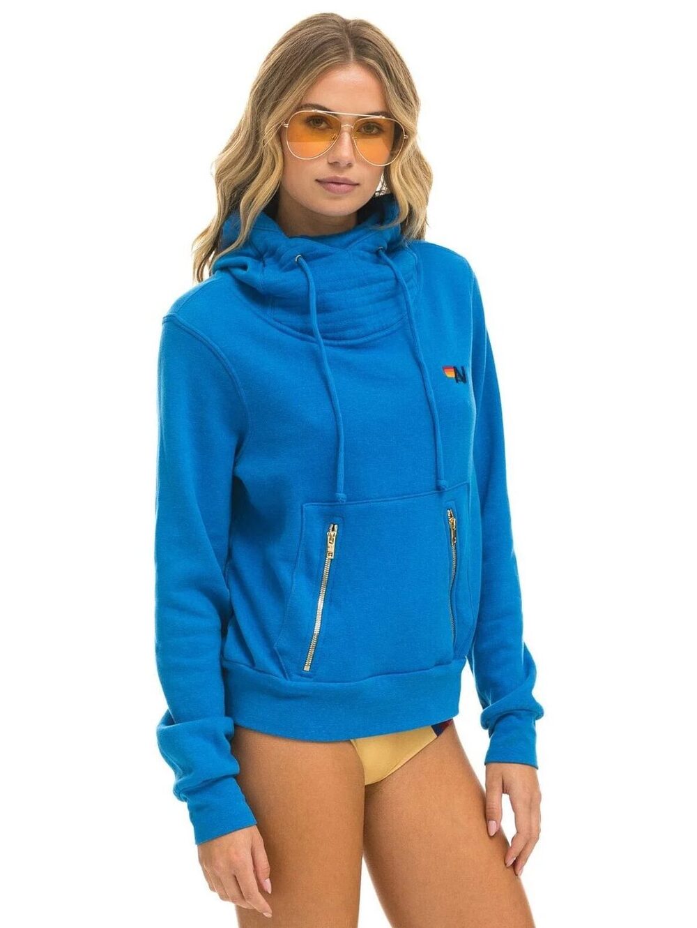 Aviator Nation Ninja Hoodie Blue Small New